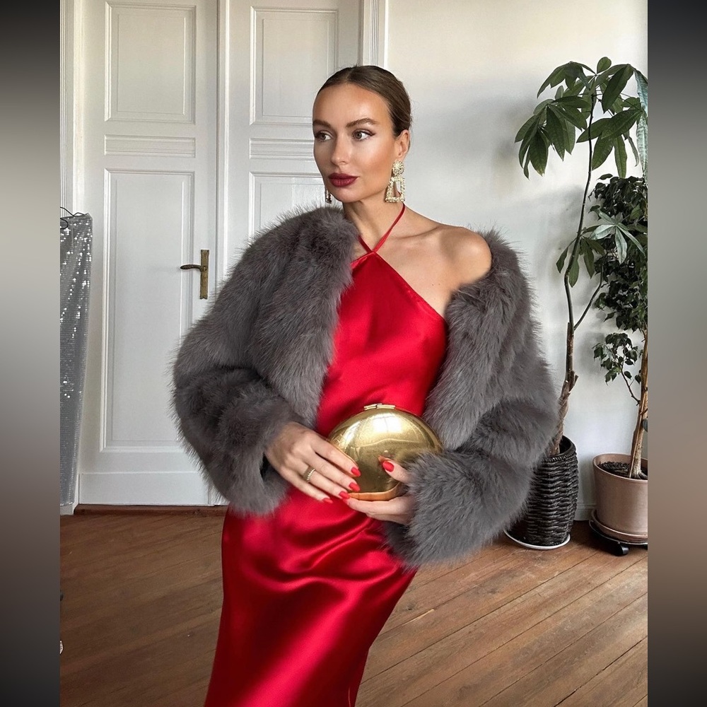 ZARA CROPPED FAUX FUR JACKET - Picture 6 of 16